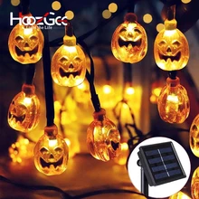HoozGee Солнечная энергия сказочная лампа открытый сад DIY Тыква 30 светодиодный гирлянды Рождество для Хэллоуина световые украшения для вечеринок
