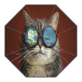 

Custom Fantasy Cat Umbrellas Polyester Fabric High Quality Sunny And Rainy Umbrella Non-Automatic Umbrella For Adults