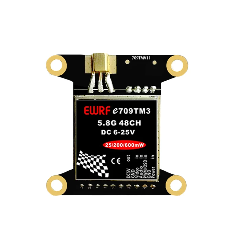 Регулируемый av передатчик EWRF e709TM3 5 8G OSD в 48 каналов с отверстиями для крепления