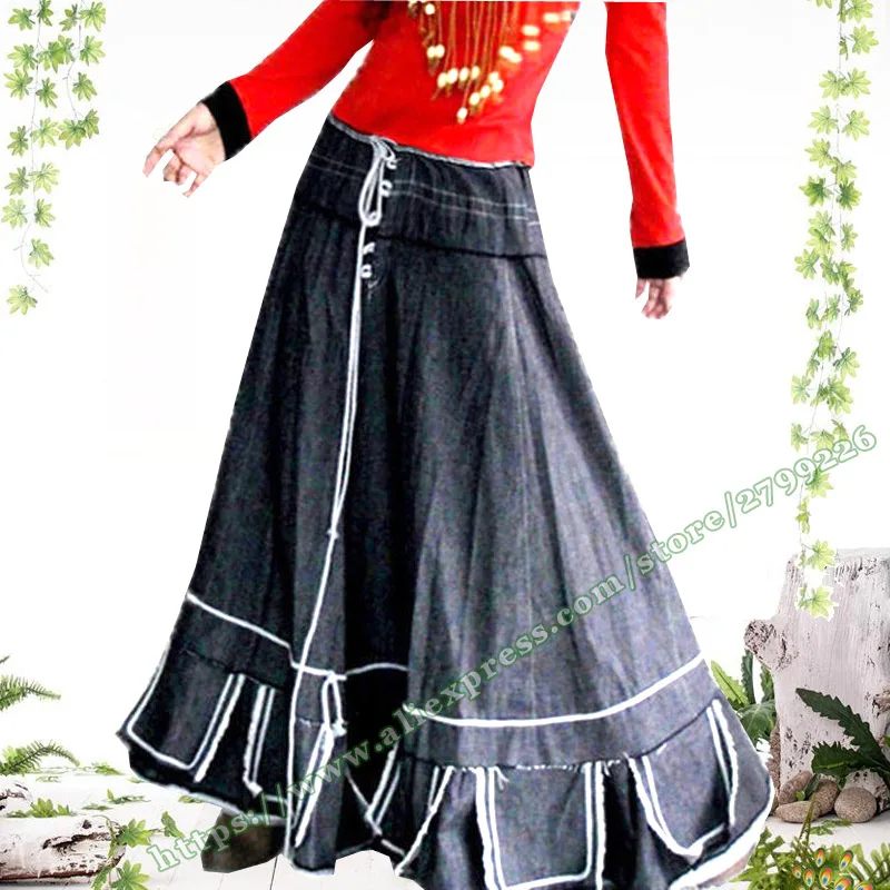 

2019 Spring and Autumn Designer Dray Denim Retro Vintage Wrap female skirt Designs / Casual Jeans Skirts for Womens
