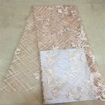 

African Laces Fabrics Embroidered African Guipure French Lace Fabric With sequins 2019 African French Net Lace for dress xc13-70