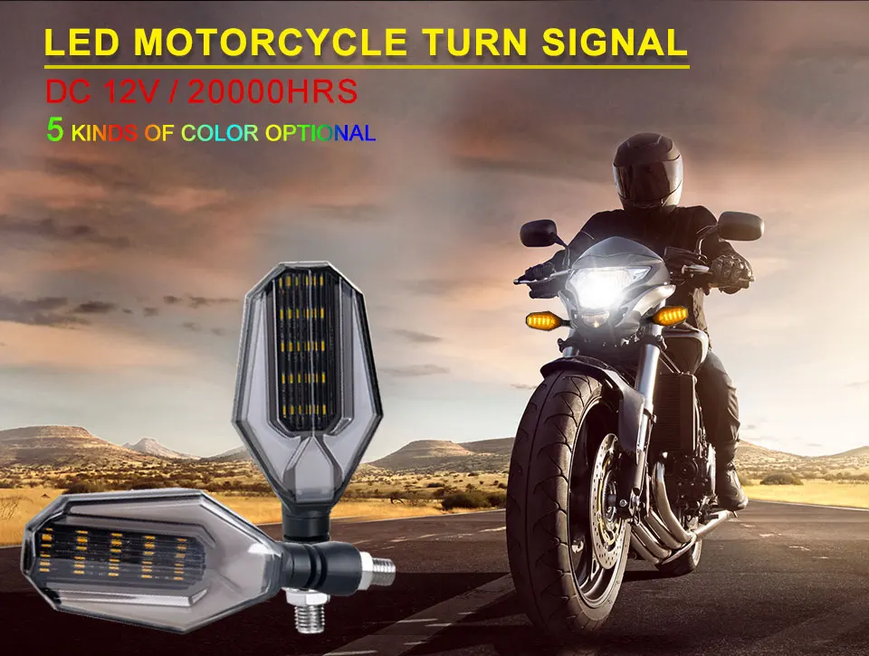2pcs 12V LED Motorcycle Turn Signal Lights Colorful Flashing Motorbike Indicator Blinker Moto Tail Lights Signal Lamp For Harley (1)