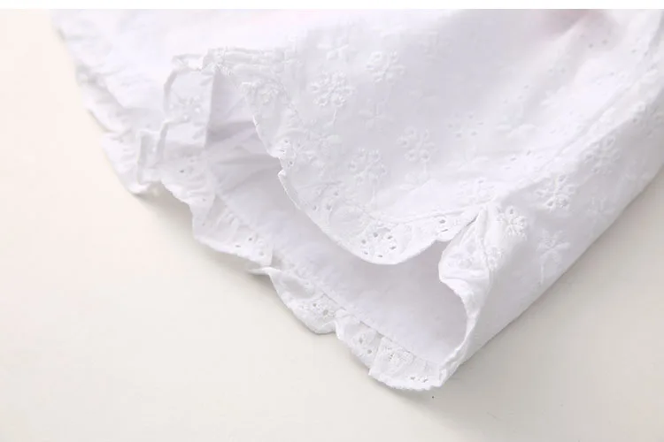 2018 Casual Child Kids Fashion Cotton Lace Embroidery Flower Bow Decoration Ruffle Sports Beach Girls Summer Shorts 2-10 Years (17)