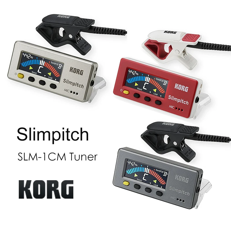 Korg Slimpitch SLM-1CM хроматический тюнер с контактом, микрофон, 12-примечание равный темперамент