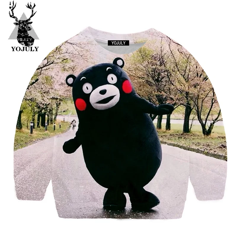 Yojuly Kawaii Медведь kumamoto Harajuku Объёмный рисунок(3D-принт) Детский свитер для мальчиков и девочек подростков Новая одежда Топ аниме с длинными рукавами и принтом SW15