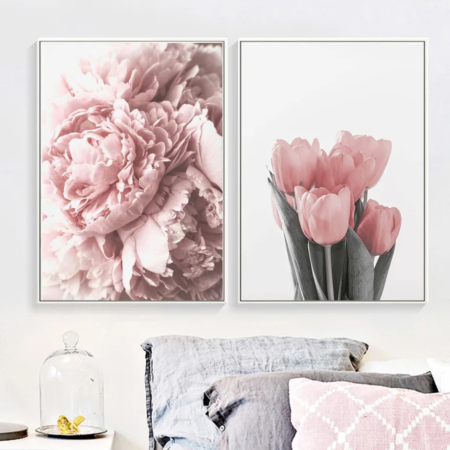Pink-Peony-Tulips-Rose-Flower-Wall-Art-Canvas-Painting-Nordic-Minimalism-Posters-And-Prints-Wall-Pictures (2)