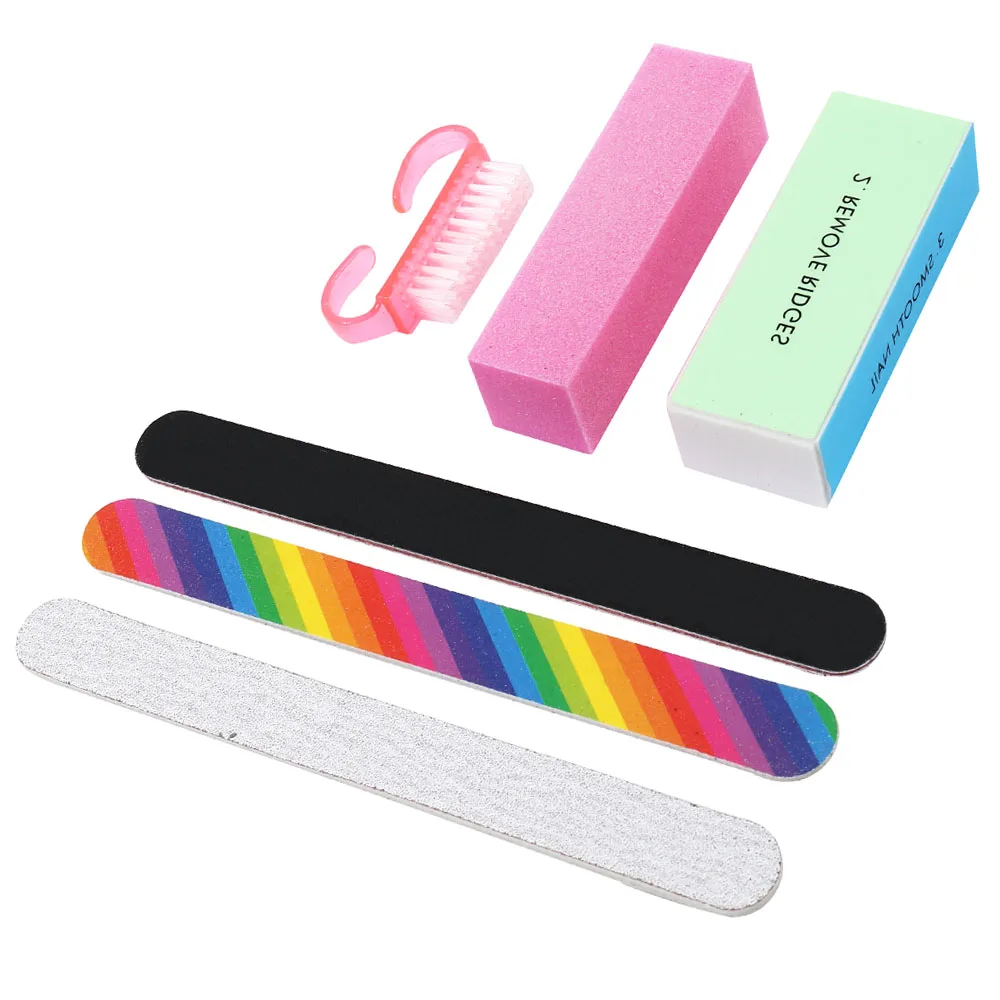 

6pcs/Set Nail Files Brush Durable Buffing Grit Sand Fing Nail Art Tool Accessories Sanding File UV Gel Polish Tools