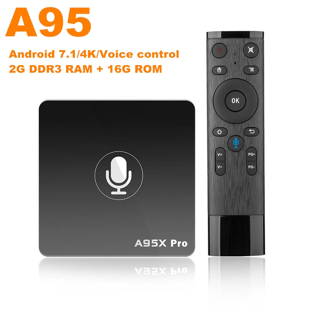 

A95X PRO Android 7.1 TV Box Voice Control Amlogic S905W 2GB RAM 16GB ROM 2.4G WiFi Support Youtube 4K Netflix HD Set Top Box