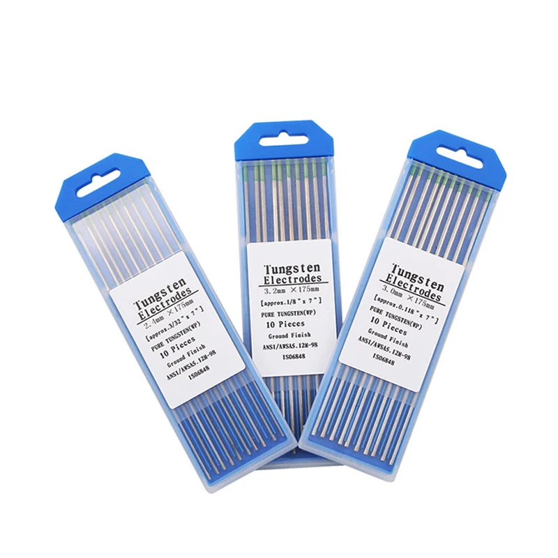 10Pcs Pure Tungsten Electrode 1.0/1.6/2.0/2.4/3.0/3.2/4.0 x 175mm TIG