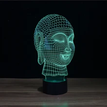 3D приемная комната светодиодный ночной Светильник Будда Форма с FCC и UL сертификатом YJM-2929
