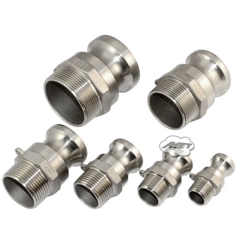 

MEGAIRON 1 PC 1-1/2" Type F Trash Pump Adapter Male Camlock with Male Pipe Threads SS 316 Max 250 psi