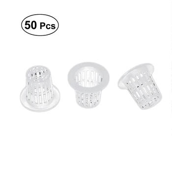

WINOMO 50pcs Black Slotted Mesh Soilless Culture Vegetable Net Pots Baskets Cups for Hydroponics/Aquaponics/Orchids