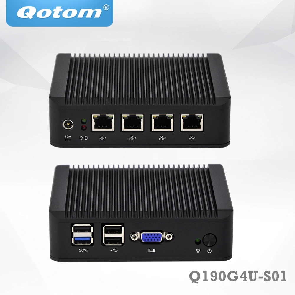 Buy QOTOM Mini PC Q190G4U with 4 Gigabit NIC to build