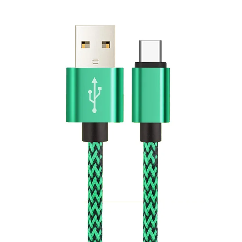 1 м 2 м 3 м данных USB зарядное устройство зарядный провод тип-c кабель для samsung galaxy S8 S9 Plus huawei Xiaomi сотовый телефон происхождения аксессуар длинный - Цвет: Зеленый