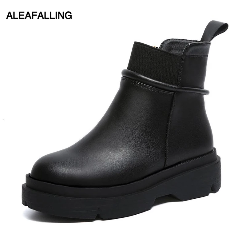 

Aleafalling Warm Mature Women Shoes Side Zip Botas Female Women Ankle Snow Boots Buckle Boots Lady Shoes Thicken Sole WBT289