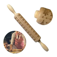 Рождество выгравированы тиснение ролик печенье пироги деревянный Роллинг шпильки xвечерние mas партия еда декоративные Роллинг розовый кухня