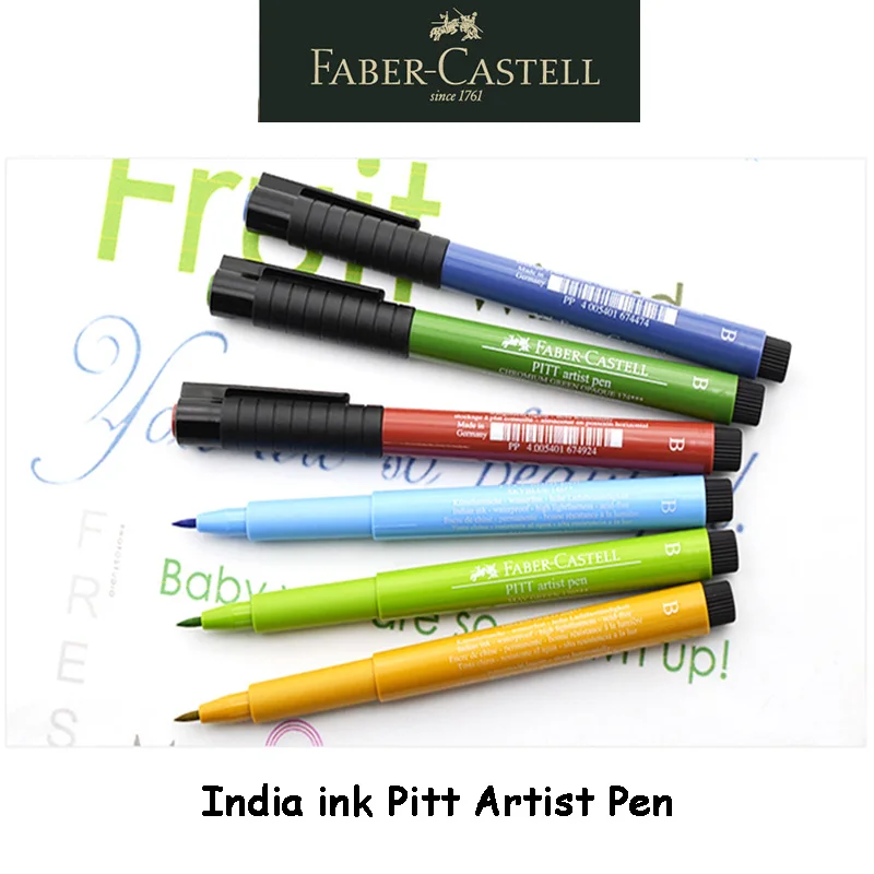 Фломастеры Faber catell для художника индийские чернила Pitt B 6 'Basic/terra/landscape/grey'