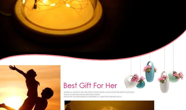Romantic LED Night Light Copper Wire Lights USB Charging Firework Glass Table Lamp Led String Night Light (3)