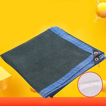 

Home Sunshade Encrypted Insulation Net Outdoor Sunblock UV Protection Shade Cloth Net Cover Green Cloth Taped Edge with Grommets