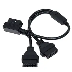 Горячая Распродажа OBD II кабель 16-контактный OBD 2 Splitter адаптер разъем Obd 2 Расширенный Интерфейс линии мужской двойной кабель-удлинитель