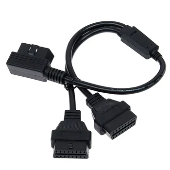 

Hot sale OBD II Cable 16 Pin OBD 2 Splitter Adapter Female Connector Obd 2 Extended Interface Line Male To Dual Extension Cable