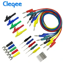 2018 Cleqee P1036B 4mm Banana to Banana Plug Test Lead Kit for Multimeter Match Alligator clip U-type & puncture test porbe kit cleqee p1800a 7 in 1 bnc electronic specialties test lead kit for multimeter automotive test probe leads kit