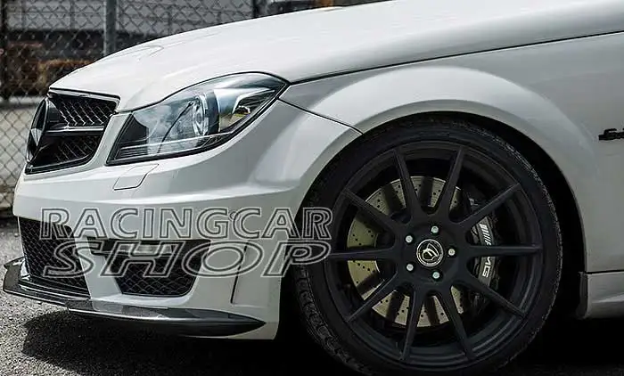 REAL CARBON FIBER Front Lip Spoiler For Mercedes Benz W204 C63 AMG Bumper 2011-2014