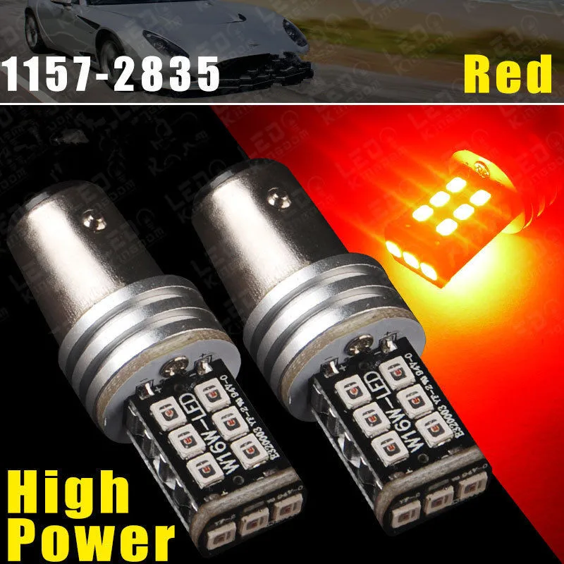 

CYAN SOIL BAY 2X Ultra Red 1157 BAY15D P21/5W 15W High Power LED Tail Brake Stop Light 1157A Error Free Bulb Lamp Canbus