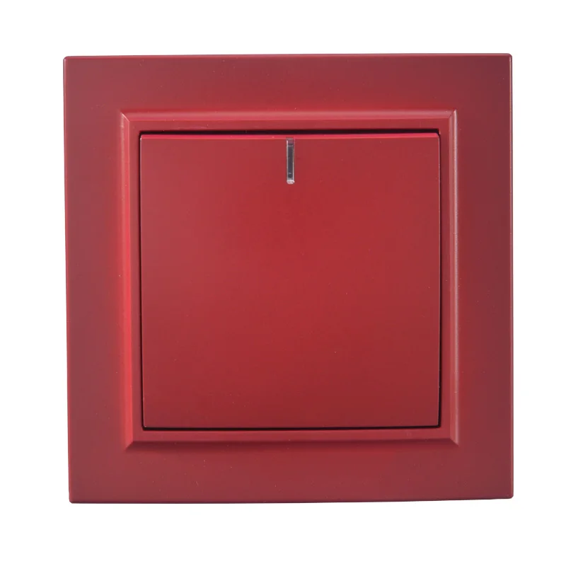 

Light Switch Rose Red one gang switch with indicater European Decorative wall switch DIY 10A 250V legrand Schneider livolo