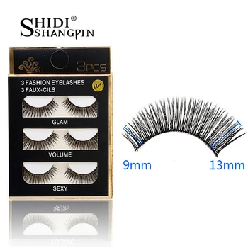 

3 Pairs Handmade False Eyelashes Natural Long Soft Fake Eye Lashes Maquiagem Profissional Makeup Eyelashes Extension #BL04
