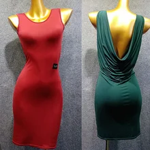 Платье для латинских танцев, женское сексуальное платье без рукавов с открытой спиной, женская одежда для взрослых, Румба, ча-Самба, платья для танцев, одежда для сцены, DN3373