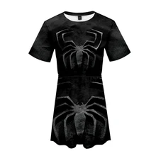 Супергерой Человек-паук косплей юбка с объемным узором Горячая футболка с коротким рукавом и короткая юбка костюм из двух предметов высокого качества Повседневная Новинка