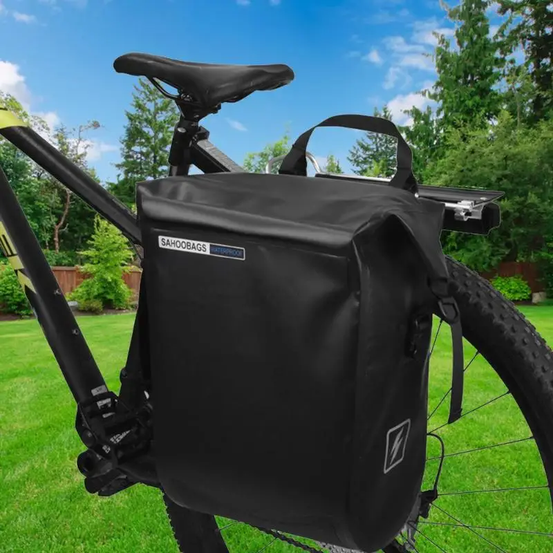 Best 20L Waterproof Bicycle Bag MTB Mountain Road Bicycle Pannier Bike Rear Rack Tail Seat Pack One Side Cycling Luggage Carrier Bags 14