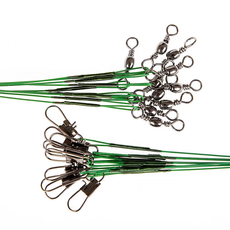 

60pc/pack Stainless Steel Wire Leader 15cm 21cm 30cm Anti-bite Fishing Line Accessory Swivel Snap Pesca Terminal Tool XIAN004