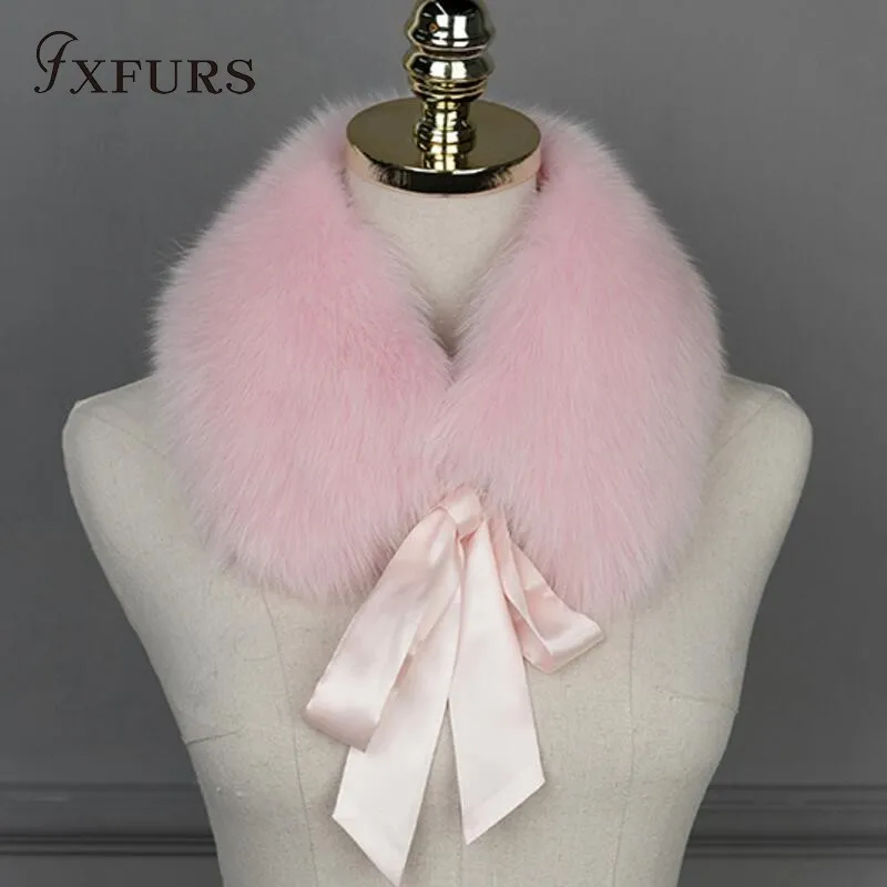 FXFURS 2020 новый модный 100% натуральный Лисий меховой воротник Шарфы повязки женский