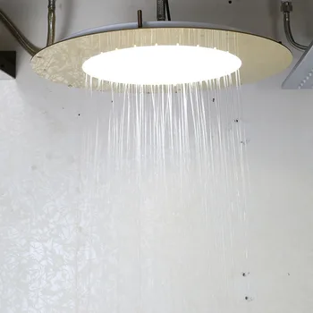 

Shower head Water Saving Showerhead Stainless Steel Acrylic Gold LED Modern Bathroom Showers Rain Shower Systems Round 14 Inch