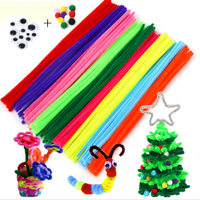 

Colorful Chenille Loom Bands Creative Material DIY Handmade Arts And Crafts For Kids Decoration Plush Animal Interesting Toys