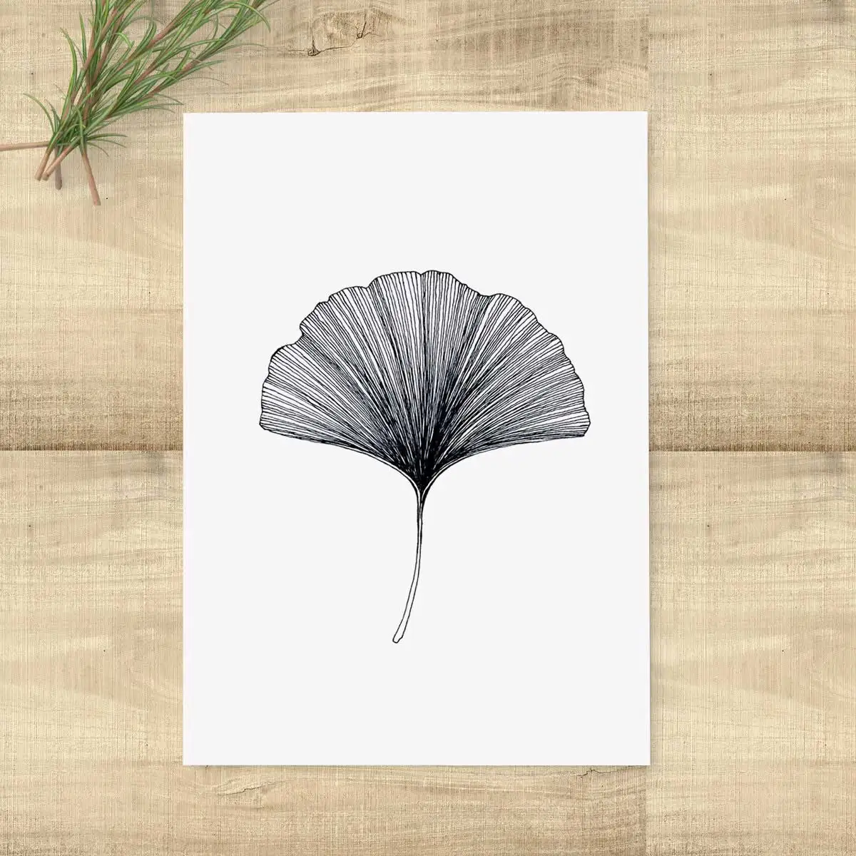 Daun Ginkgo Ginkgo Leaf Wall Art Modern Art Print Poster Hiasan