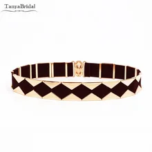 Модные женские эластичный пояс-стрейч свадебные пояса Металл золото поясная цепочка mariage DY011