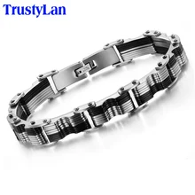 TrustyLan Подарки для него 10 мм широкий Итальянский браслет из нержавеющей стали мужские ювелирные аксессуары мужские s браслеты нарукавная повязка