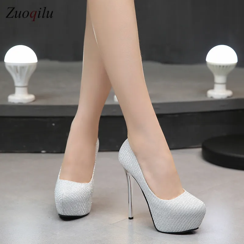 Online Gold High Heels platform heels shoes woman pumps women shoes high heels party wedding shoes tacones mujer tacones plataforma