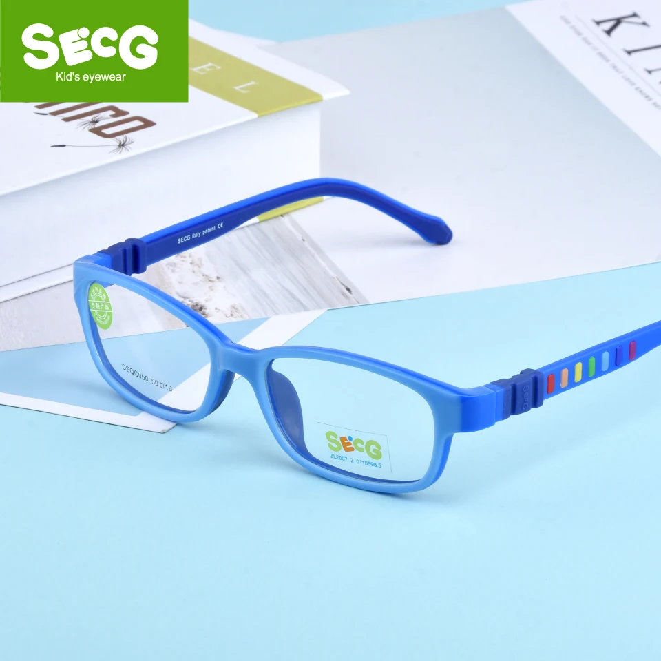 SECG Children Eyeglasses Frame Silicones Soft TR90 kids Prescription