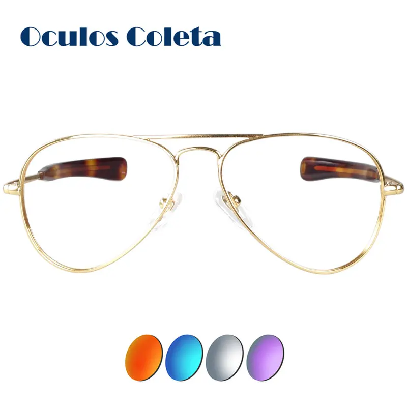 Prescription sunglasses for women bronze metal small size for myopia