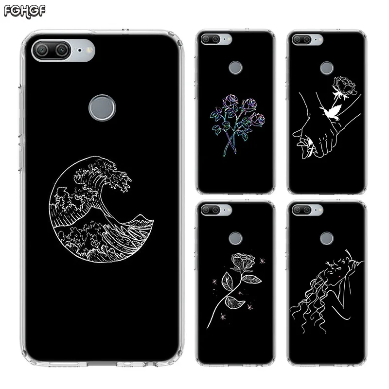 

Abstract Line Graphic Soft TPU Print Hull Case For Huawei Honor 8X MAX 8 9 10 lite 7 7X 6X V9 Play V20 Frosted Fundas Cover