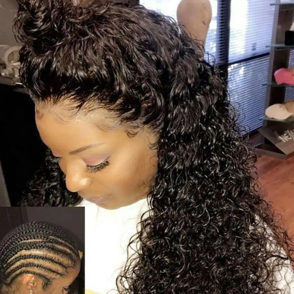 Бесклеевые 360 кружевные передние человеческие волосы, парики, предварительно выщипанные малазийские волосы Remy, волнистые волосы на кружеве для черных женщин, отбеленные узлы