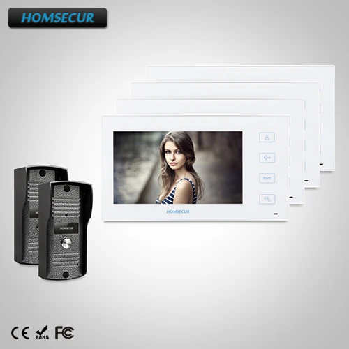 

HOMSECUR 7" Wired Hands-free Video Door Phone Intercom System+Dual-way Intercom : TC031 + TM704-W