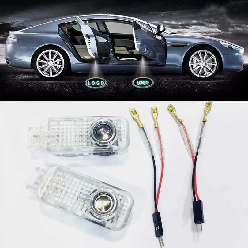 Jingxiangfeng 2 قطع السيارات أضواء led باب المجاملة الإسقاط ضوء شبح الظل حالة لأودي a1 a3 a4 a6 a5 ضوء السيارة الداخلية