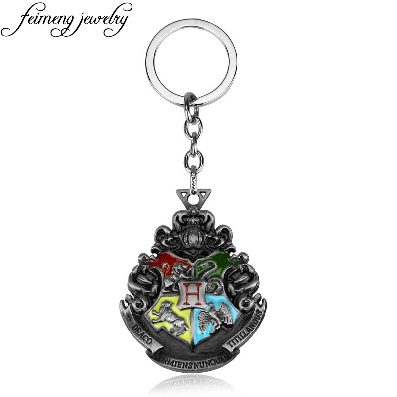 Магический школьный значок Хогвартс, брелок для ключей Гриффиндор хаффлпуф Рейвенкло Слизерин, герб, брелок, модный металлический подвесной брелок