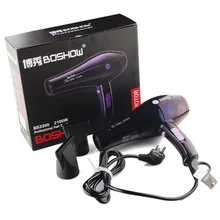 Настоящий 2100 Вт двигатель переменного тока низкий уровень шума электрический портативный фен для волос черный Профессиональный фен оборудование для салона ванной комнаты 220 В