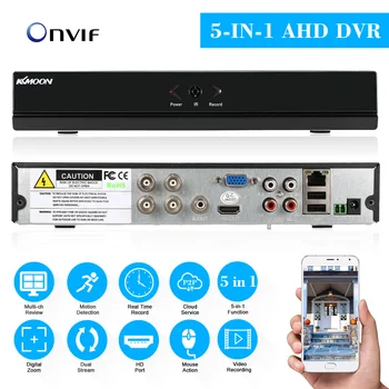 

KKmoon 4CH Full 1080N/720P AHD DVR HVR NVR HDMI P2P Cloud Network Onvif Digital Video Recorder Support Email Alarm APP Conrtol
